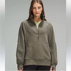 lululemon Oversized Scuba Funnel-Neck Half Zip *Long ‎ Army Green M/L